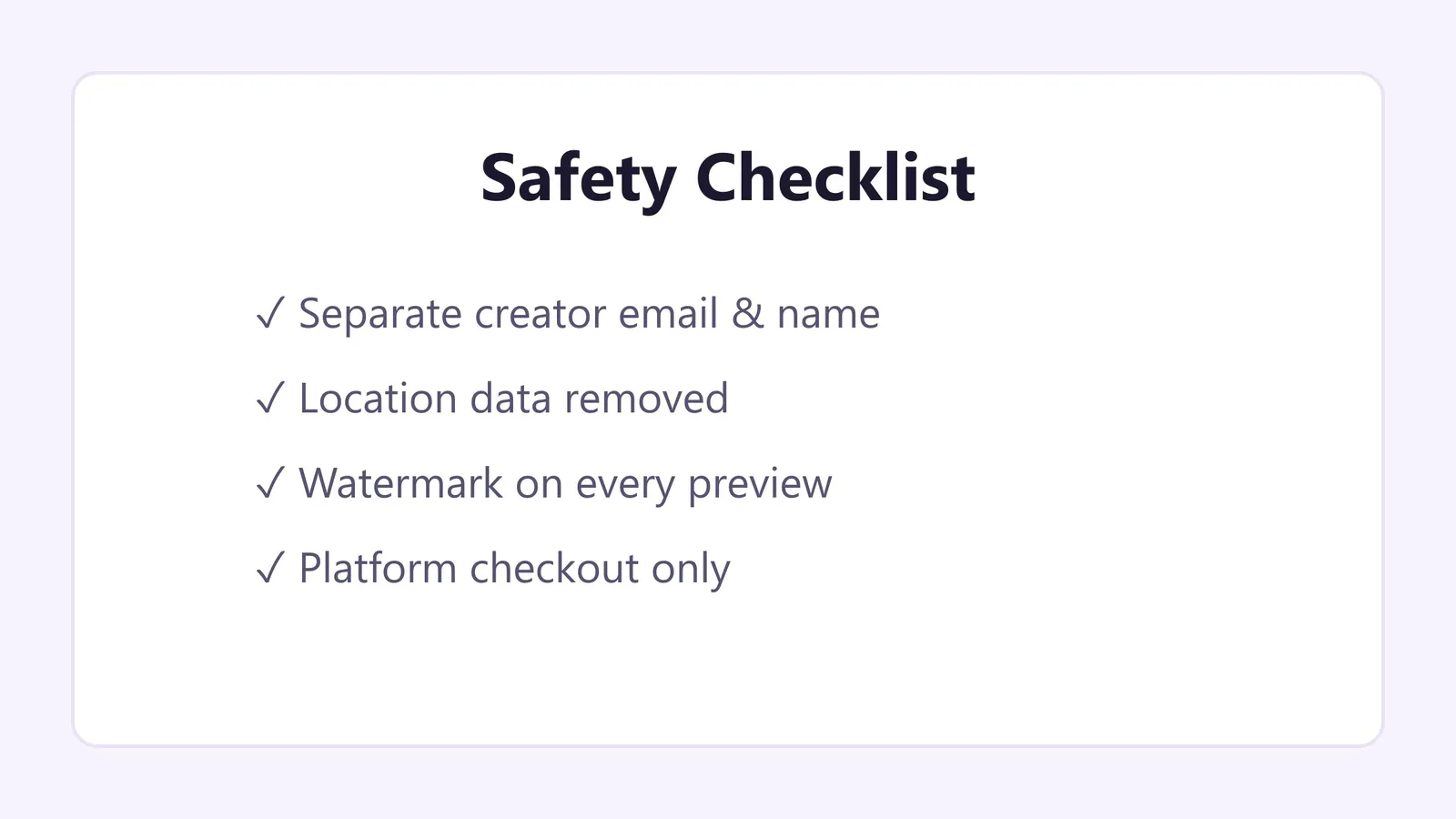 Safety checklist for selling feet pics online privately